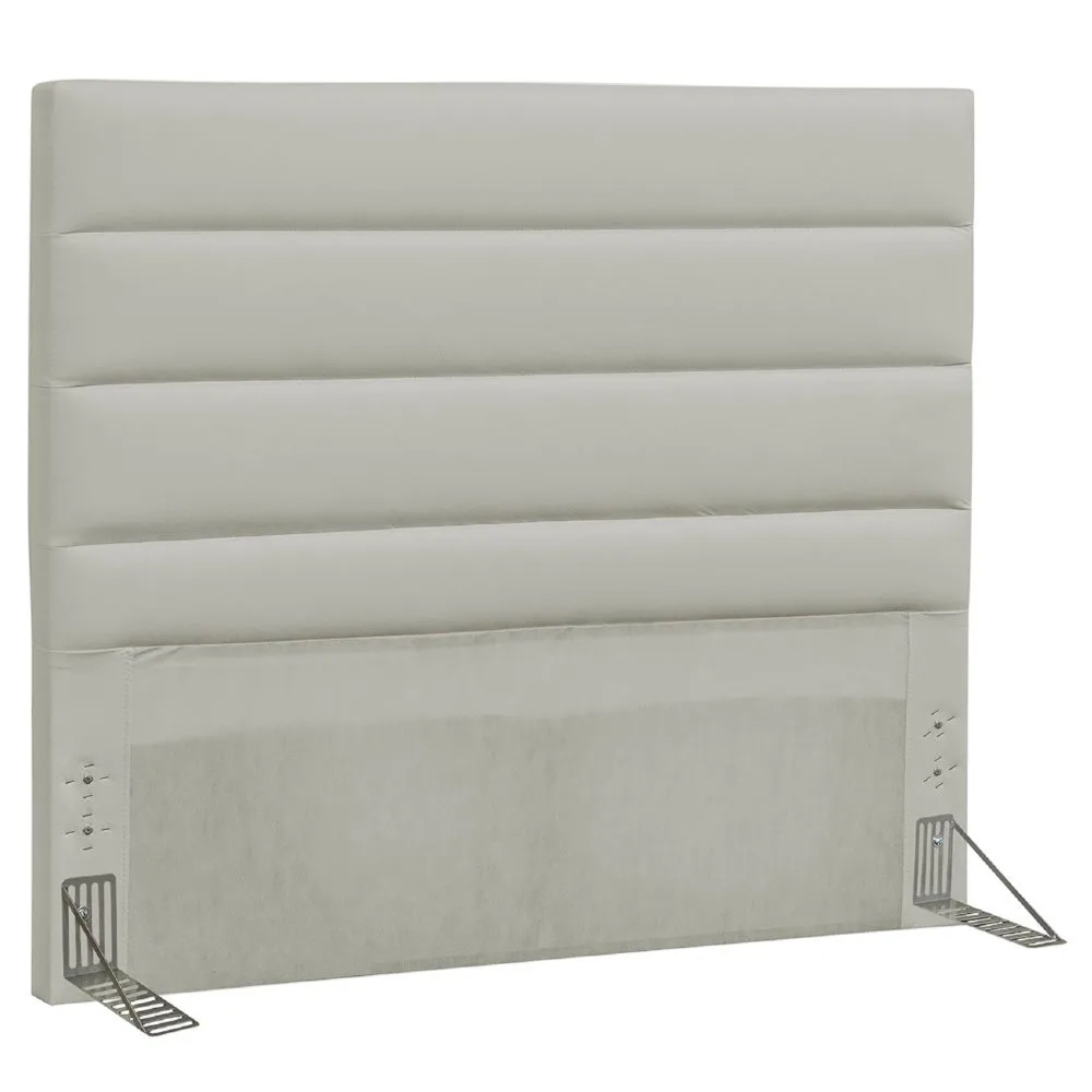 Cabeceira Cama Box Casal King 195cm Greta Corano Bege e 2 Mesas de Cabeceira Flex Branco - Mpozenato