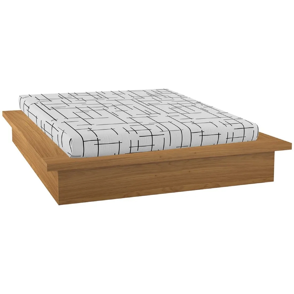 Cama Casal Queen em Madeira 100% MDF TW22 Freijó - Dalla Costa