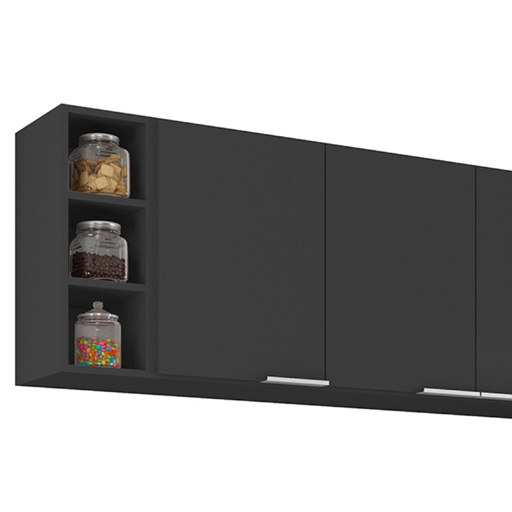 Armário de Cozinha CP08 Para Pia 140cm Pérola Z34 Preto     - Mpozenato