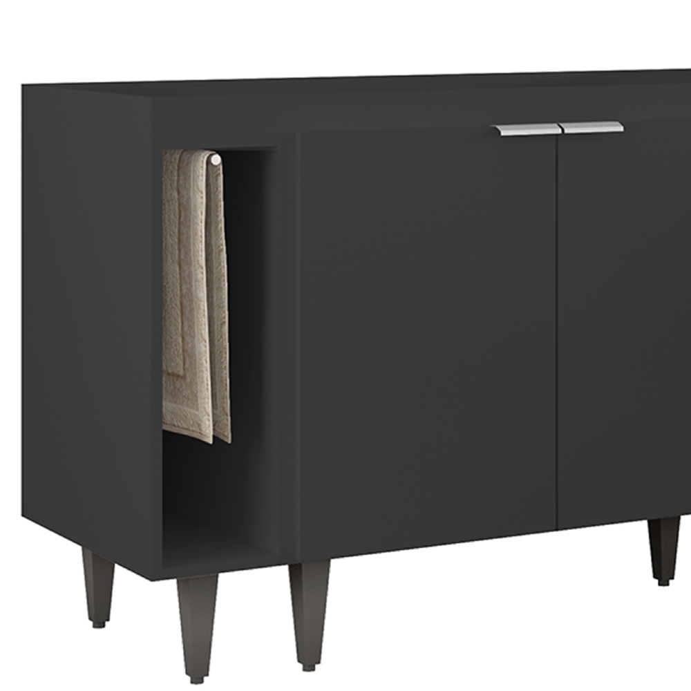 Armário de Cozinha CP08 Para Pia 140cm Pérola Z34 Preto     - Mpozenato