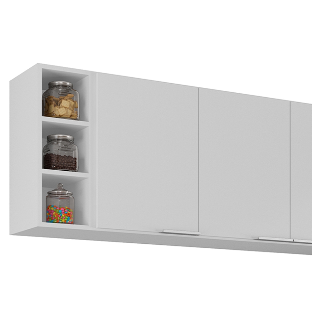 Armário de Cozinha CP08 Com Pia 140cm Pérola Z34 Branco - Mpozenato