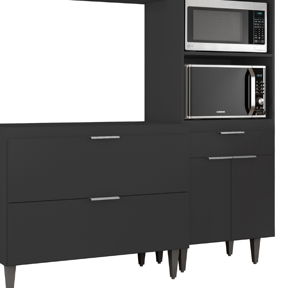 Armário de Cozinha CP02 Para Pia 100cm Pérola Z34 Preto     - Mpozenato
