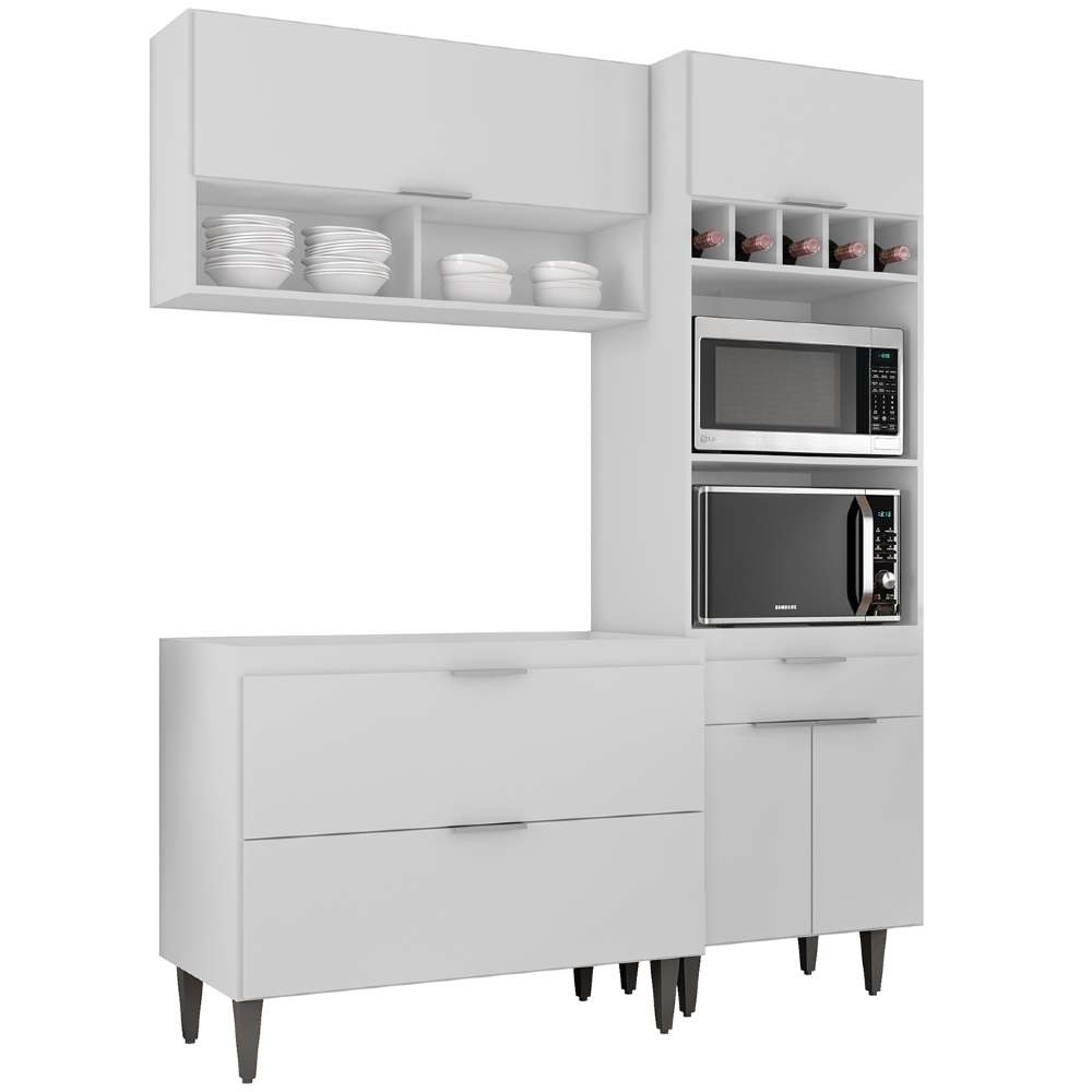 Armário de Cozinha CP02 Para Pia 100cm Pérola Z34 Branco    - Mpozenato