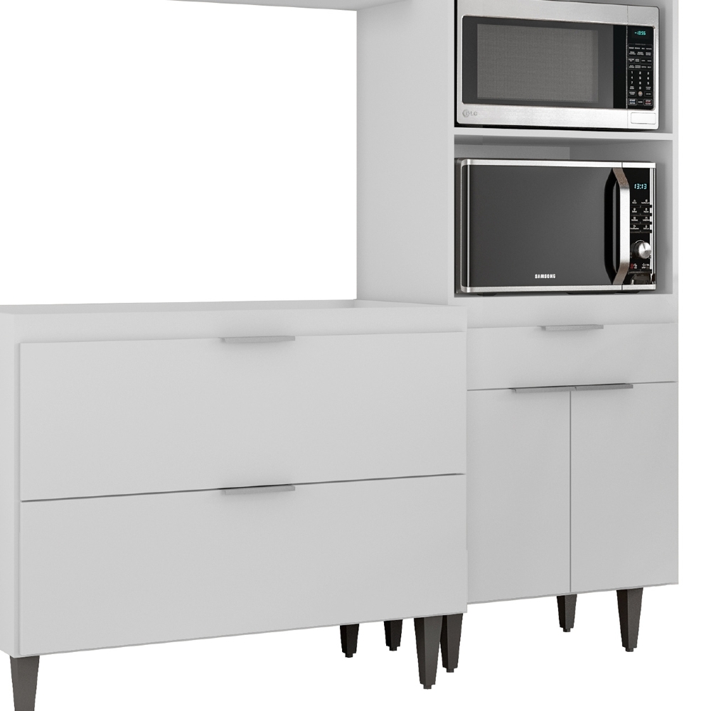 Armário de Cozinha CP02 Para Pia 100cm Pérola Z34 Branco    - Mpozenato