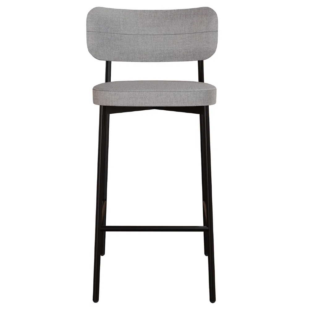 Banqueta Alta Bar Estofada Kit 4 Ella M25 Linho Cinza CL - Mpozenato