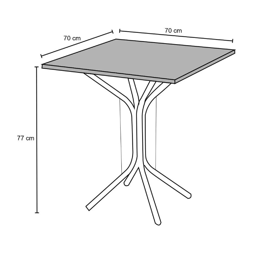 Jogo de Mesa e 04 Cadeiras Thais com Tampo Granito Craquelada/Assento Preto Flor - Artefamol