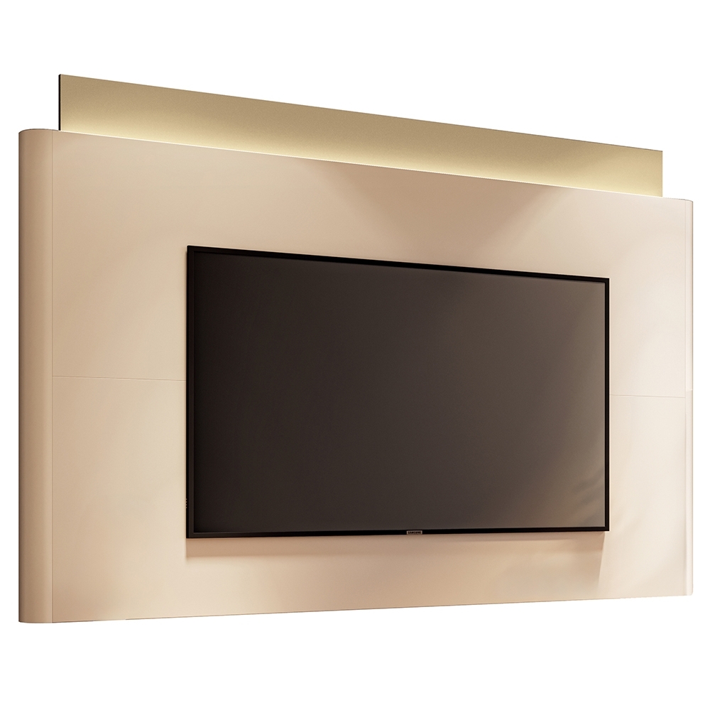 Painel TV 85 Pol 208cm Com LED Turin Off/Champanhe H01 - Mpozenato