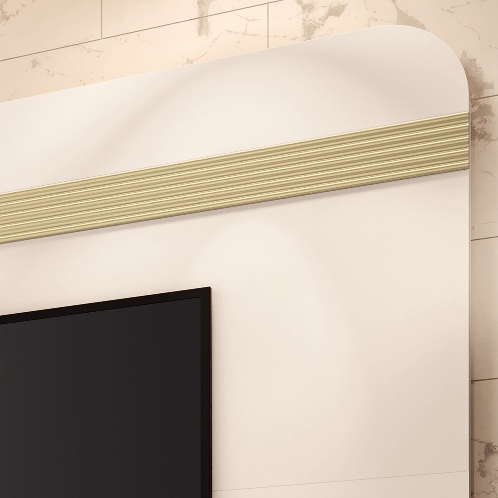 Painel TV 80 Pol 200cm Suspenso Arven Off White/Champanhe H01 - Mpozenato