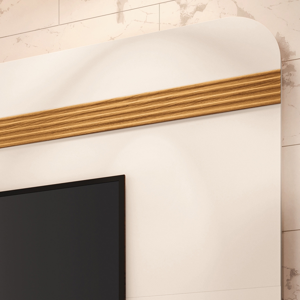 Painel TV 80 Pol 200cm Suspenso Arven Off White/Cinamomo H01 - Mpozenato