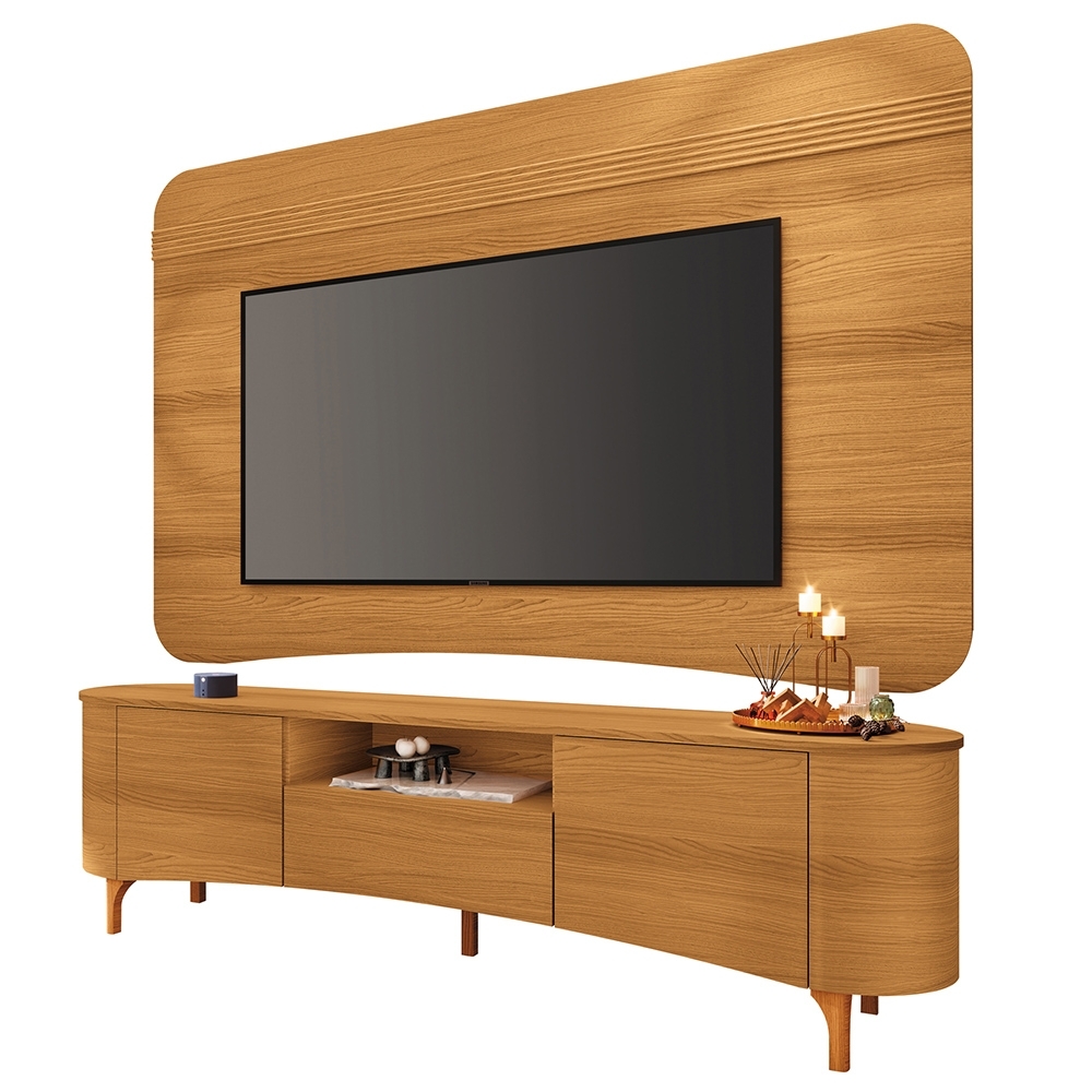 Painel TV 80 Pol 200cm Arven e Rack Sala Yang Cinamomo H01 - Mpozenato