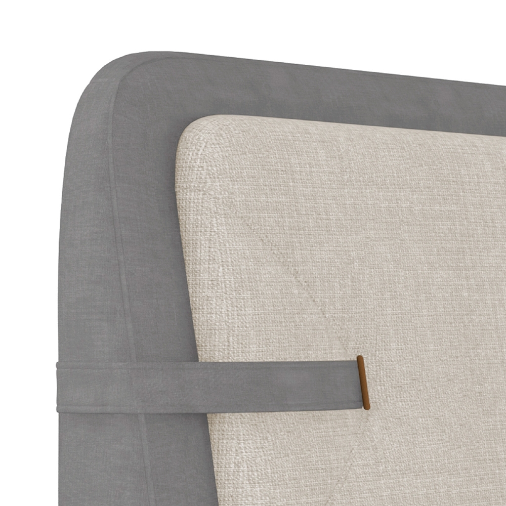 Cama Queen 160cm Cairo e Cabeceira Nalu Facto Cinza/Off Z37 - Mpozenato