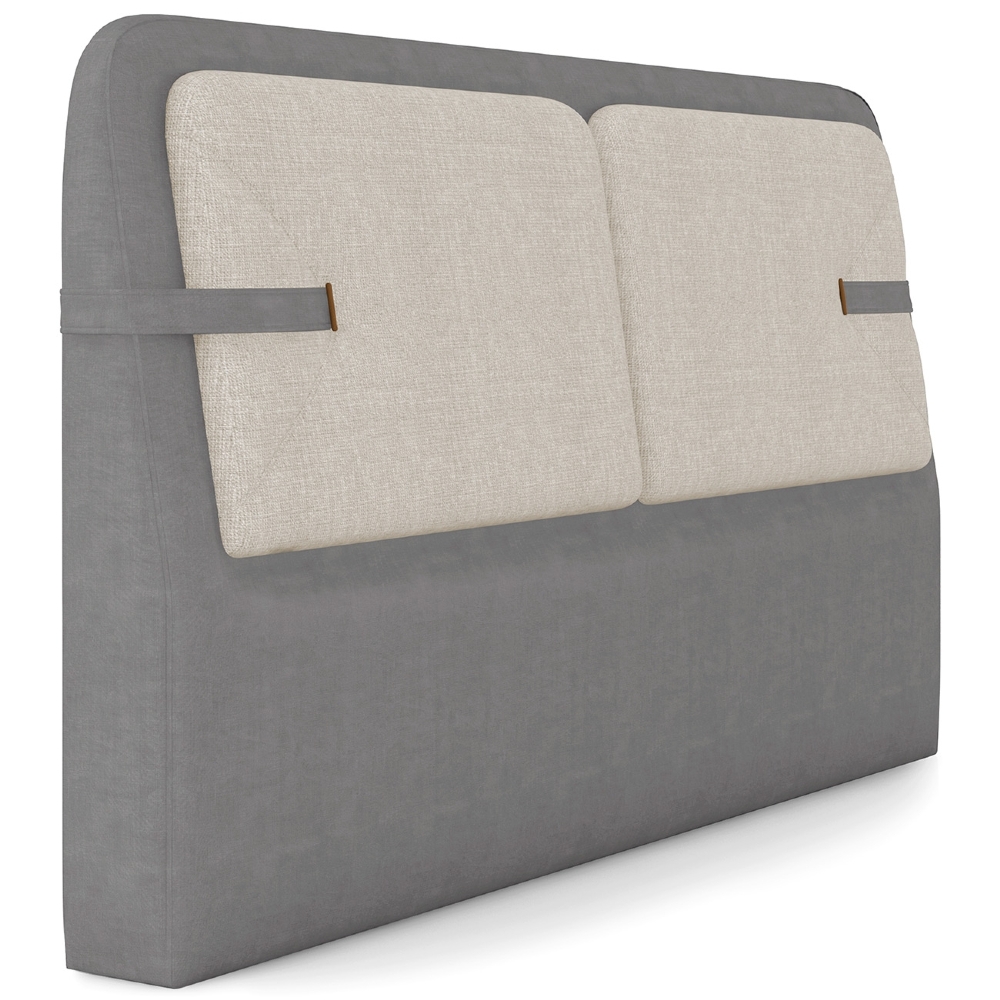 Cama Queen 160cm Cairo e Cabeceira Nalu Facto Cinza/Off Z37 - Mpozenato