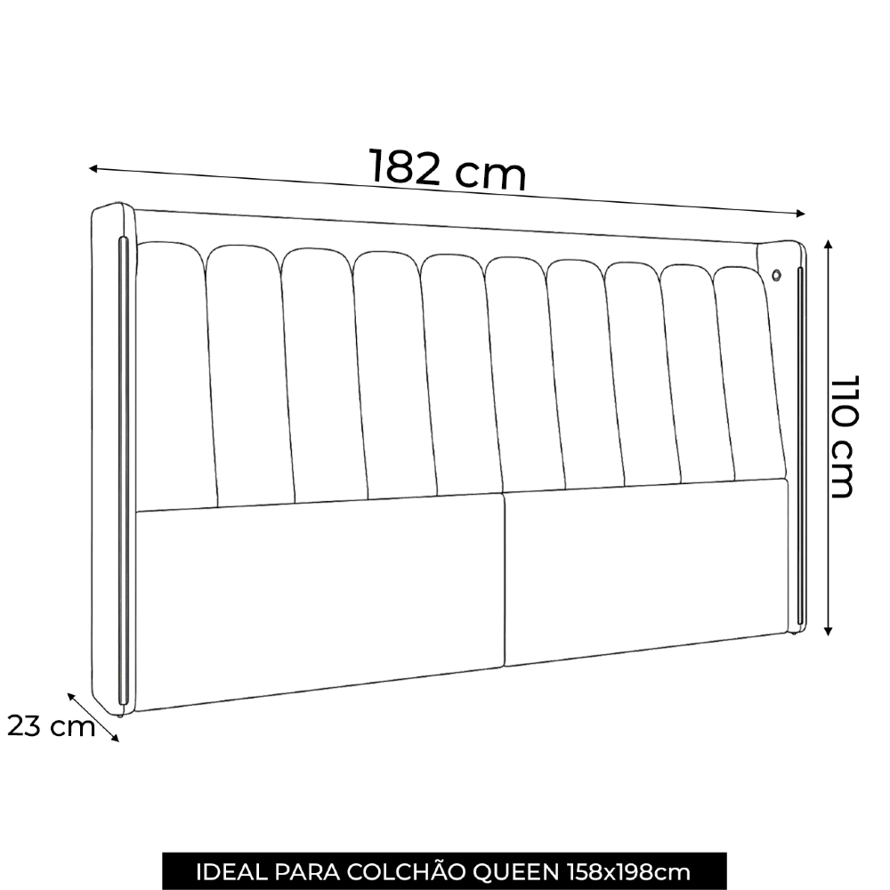 Cabeceira Cama Queen 160cm Luara Bouclê Creme Z37 - Mpozenato