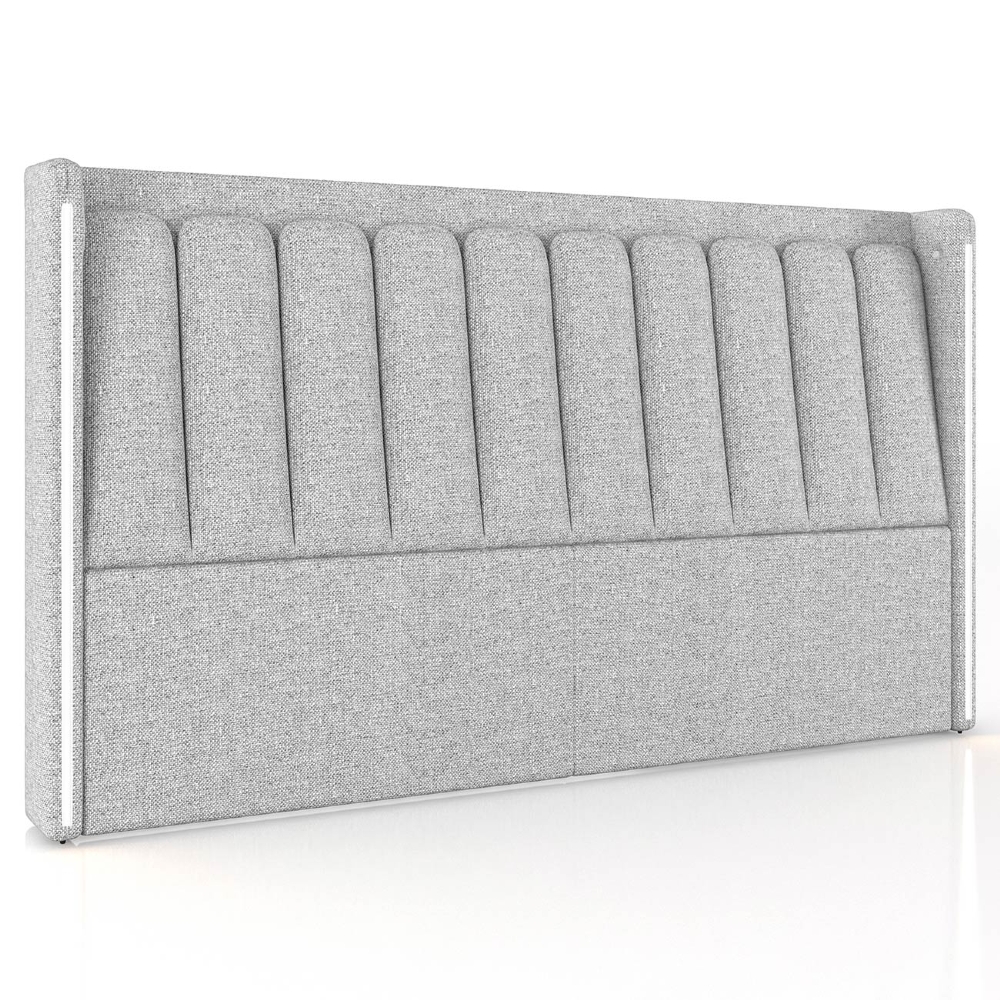 Cabeceira Cama King 195cm Luara Linho Cinza Claro Z37 - Mpozenato