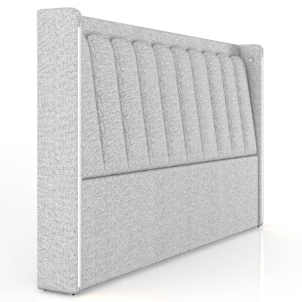 Cabeceira Cama King 195cm Luara Linho Cinza Claro Z37 - Mpozenato