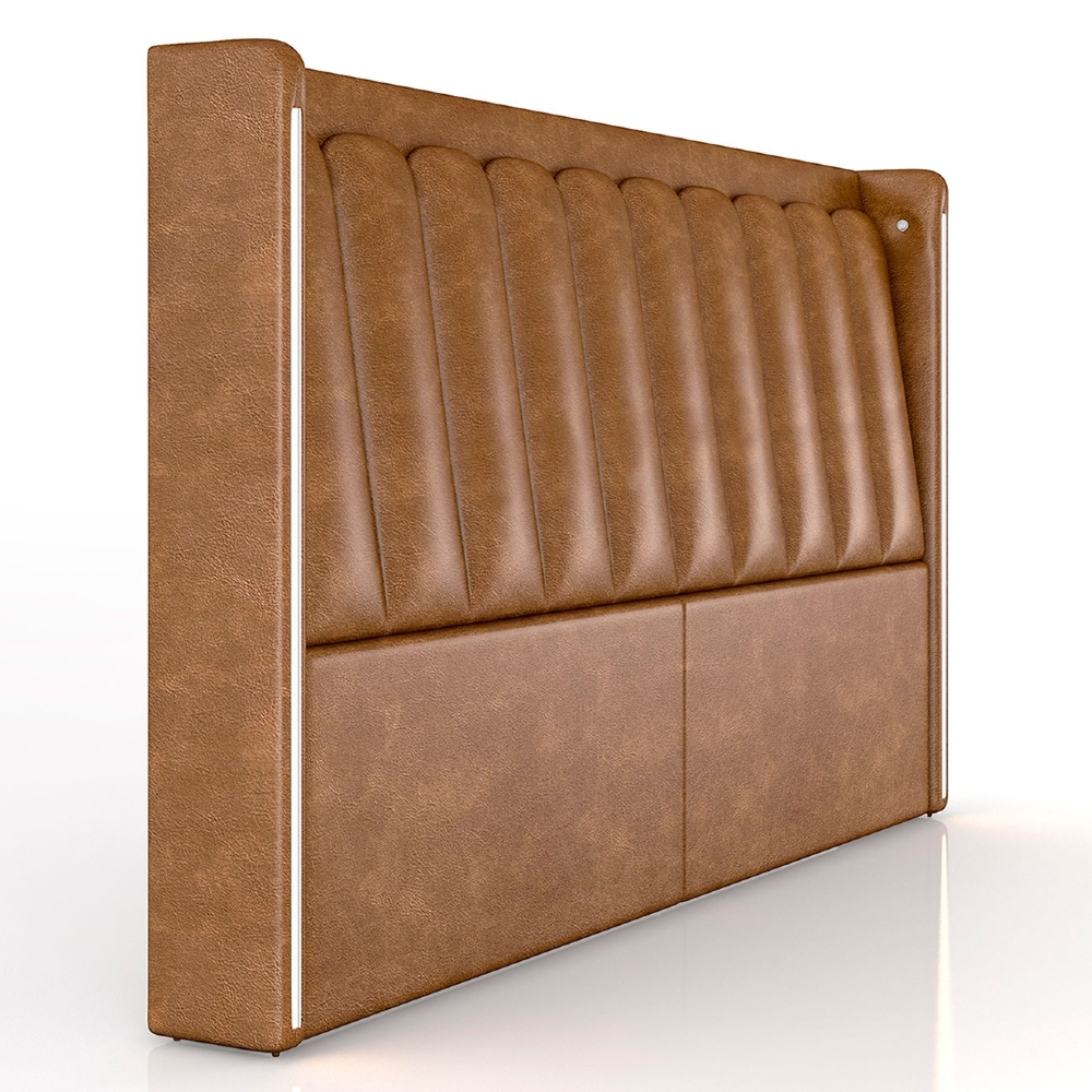 Cabeceira Cama Casal 140cm Luara Sintético Caramelo Z37 - Mpozenato