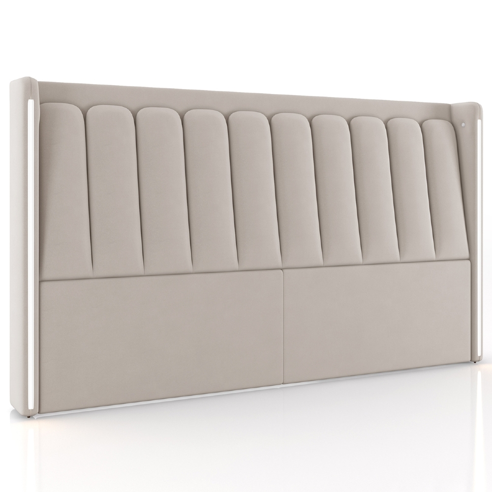 Cabeceira Cama Casal 140cm Luara Veludo Bege Z37 - Mpozenato