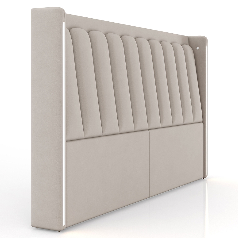 Cabeceira Cama Queen 160cm Luara Veludo Bege Z37 - Mpozenato