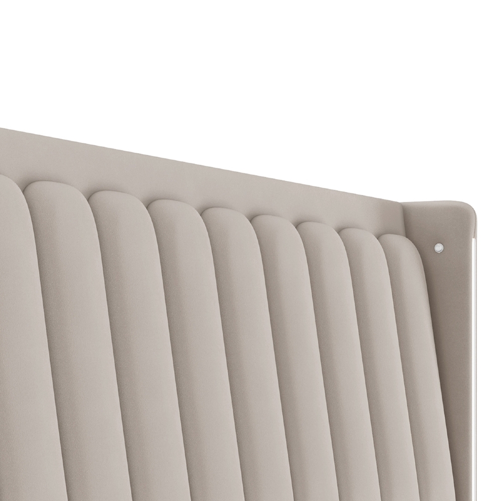 Cabeceira Cama Queen 160cm Luara Veludo Bege Z37 - Mpozenato