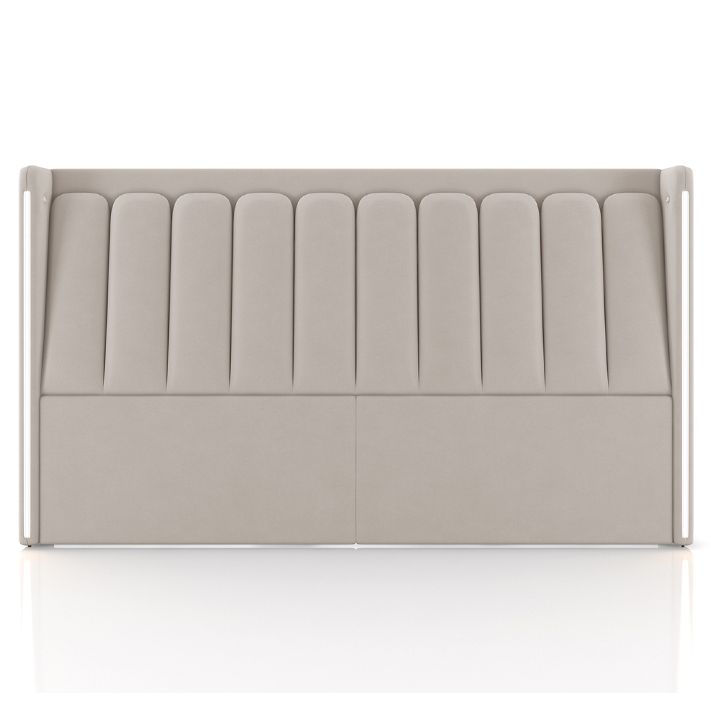 Cabeceira Cama King 195cm Luara Veludo Bege Z37 - Mpozenato
