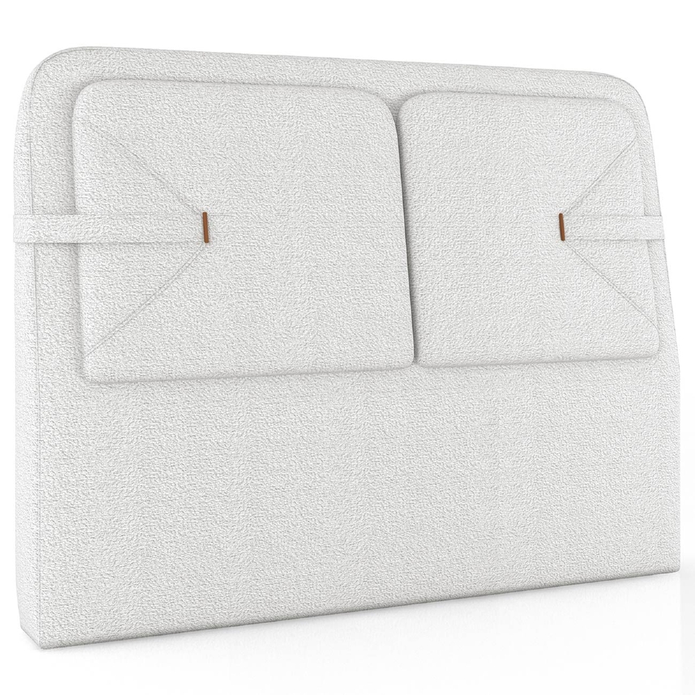 Cabeceira Cama Casal 140cm Nalu Bouclê Creme Z37 - Mpozenato