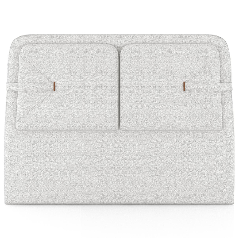 Cabeceira Cama Casal 140cm Nalu Bouclê Creme Z37 - Mpozenato
