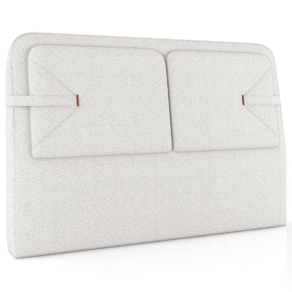 Cabeceira Cama Queen 160cm Nalu Bouclê Creme Z37 - Mpozenato