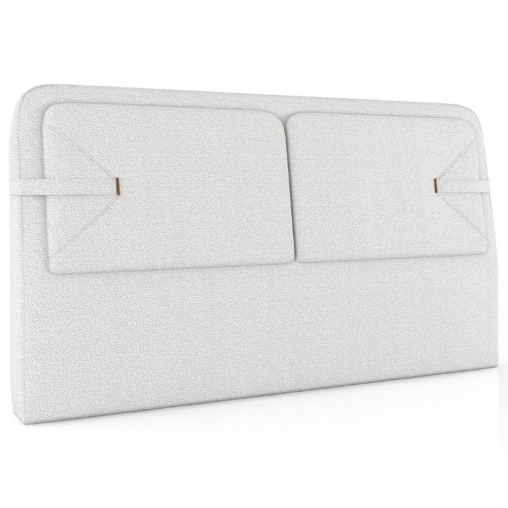 Cabeceira Cama King 195cm Nalu Bouclê Creme Z37 - Mpozenato