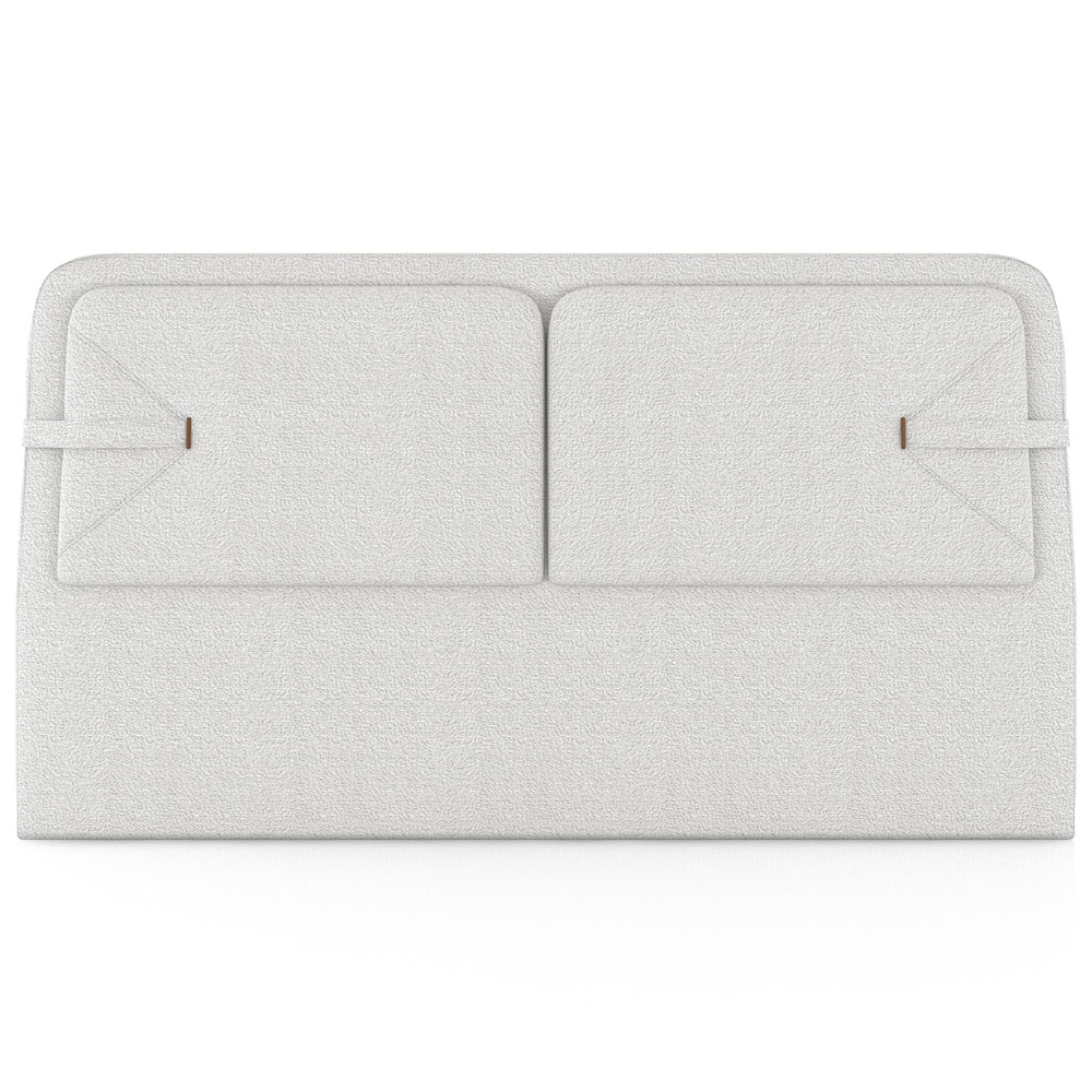 Cabeceira Cama King 195cm Nalu Bouclê Creme Z37 - Mpozenato