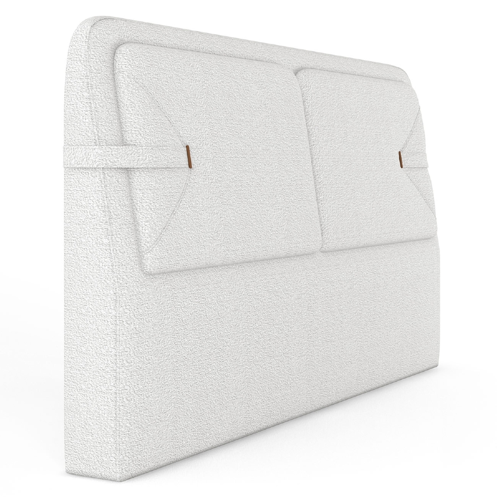 Cabeceira Cama King 195cm Nalu Bouclê Creme Z37 - Mpozenato