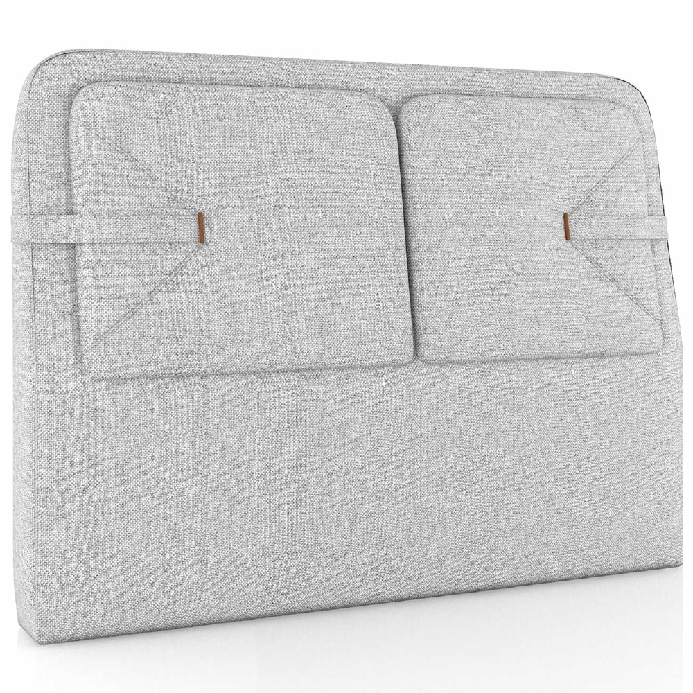Cabeceira Cama Casal 140cm Nalu Linho Cinza Claro Z37 - Mpozenato