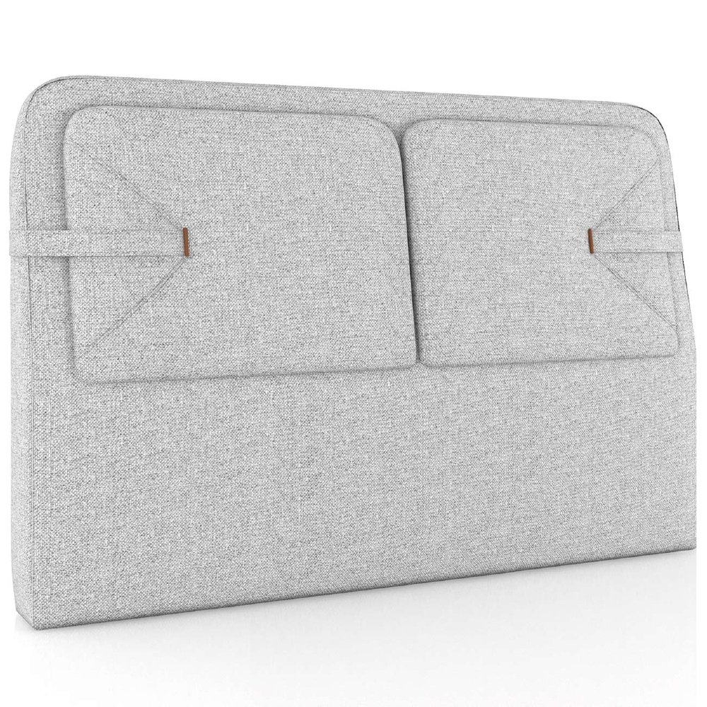 Cabeceira Cama Queen 160cm Nalu Linho Cinza Claro Z37 - Mpozenato