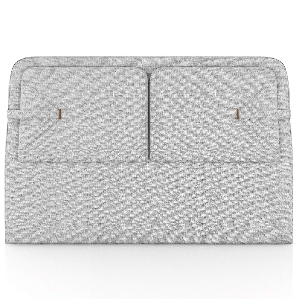 Cabeceira Cama Queen 160cm Nalu Linho Cinza Claro Z37 - Mpozenato