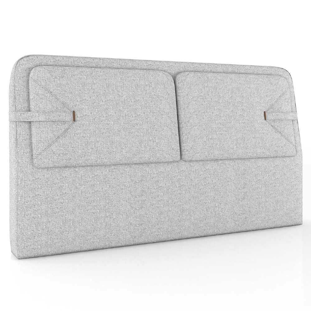 Cabeceira Cama King 195cm Nalu Linho Cinza Claro Z37 - Mpozenato