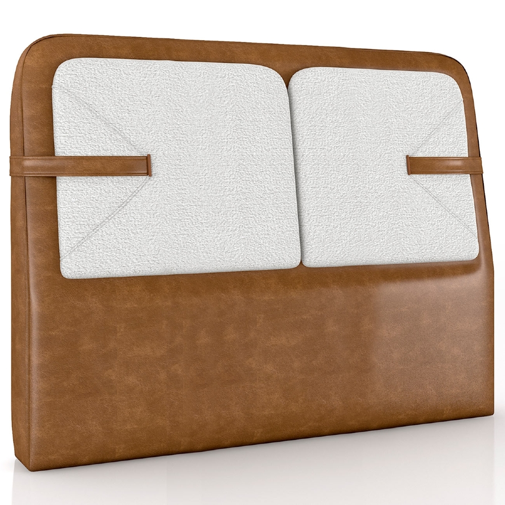 Cabeceira Cama Casal 140cm Nalu Sintético Caramelo/Creme Z37 - Mpozenato
