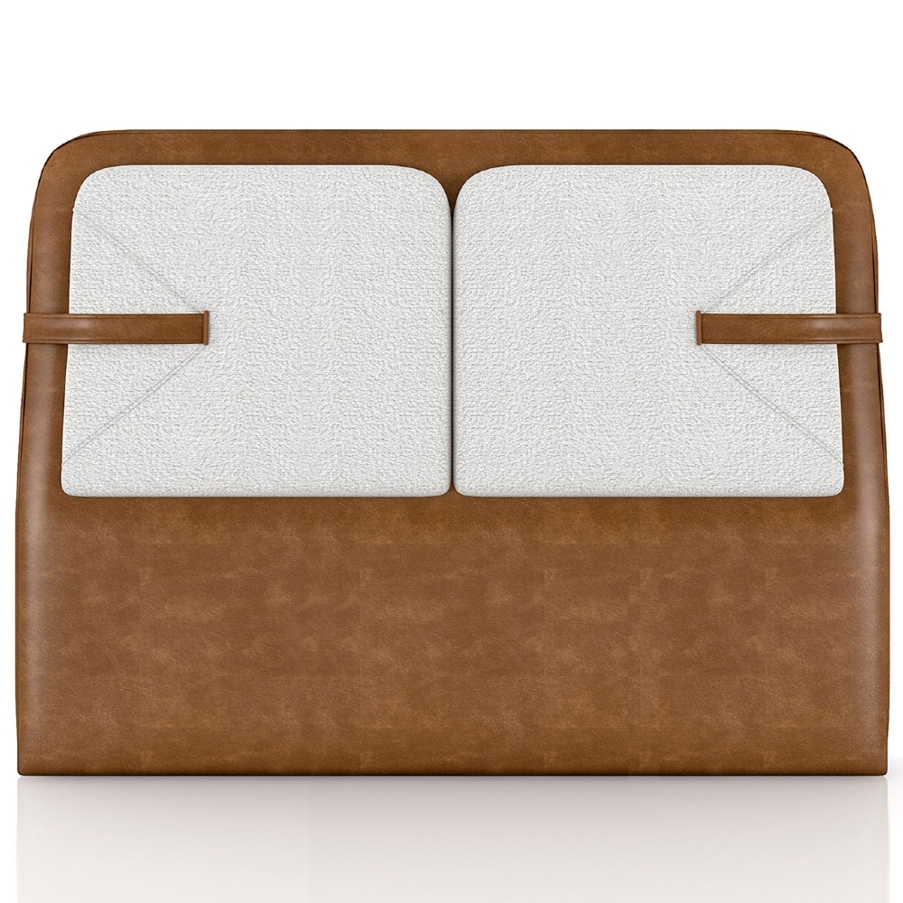 Cabeceira Cama Casal 140cm Nalu Sintético Caramelo/Creme Z37 - Mpozenato