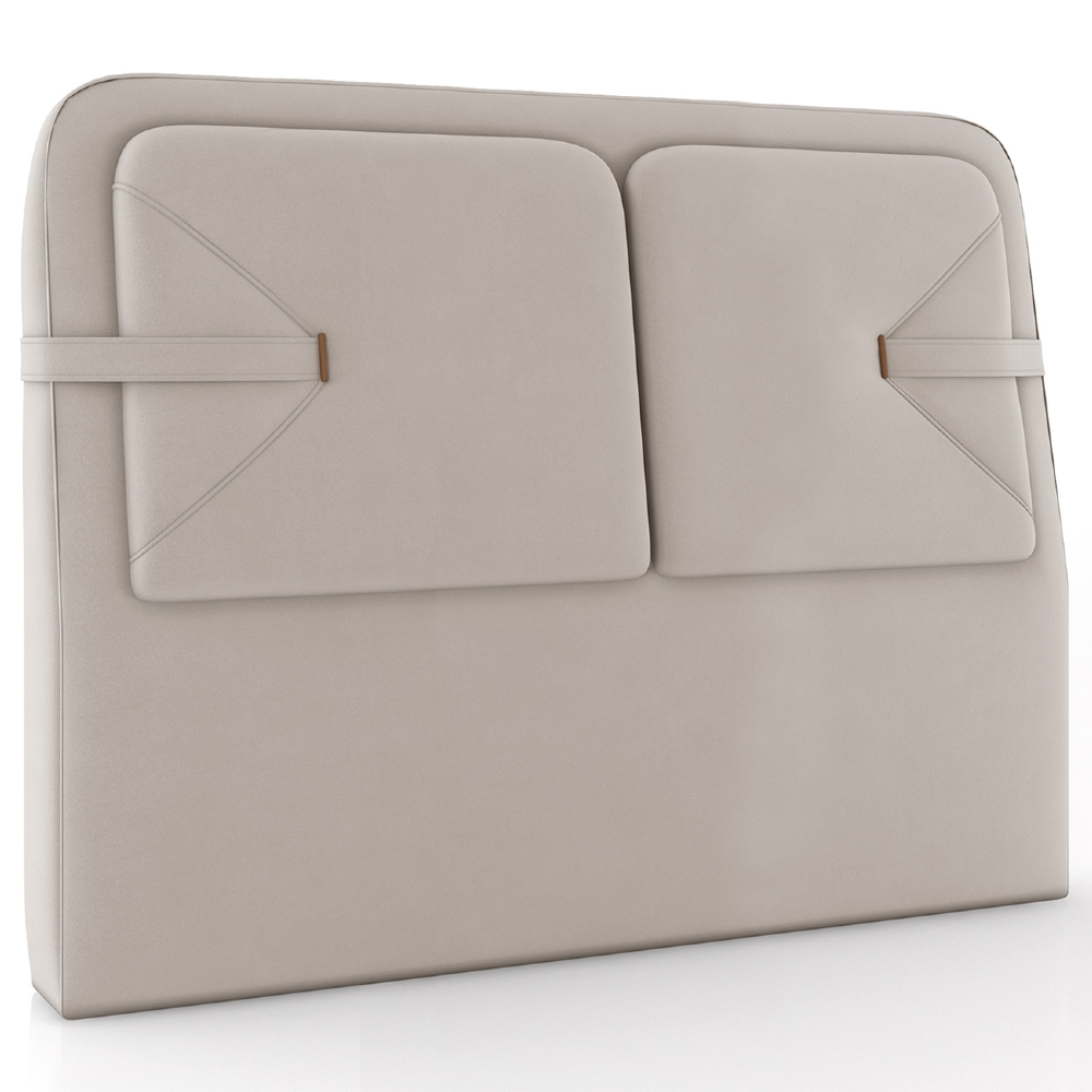 Cabeceira Cama Casal 140cm Nalu Veludo Bege Z37 - Mpozenato