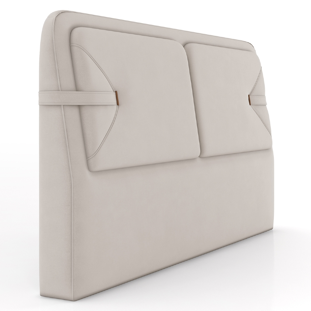 Cabeceira Cama King 195cm Nalu Veludo Bege Z37 - Mpozenato