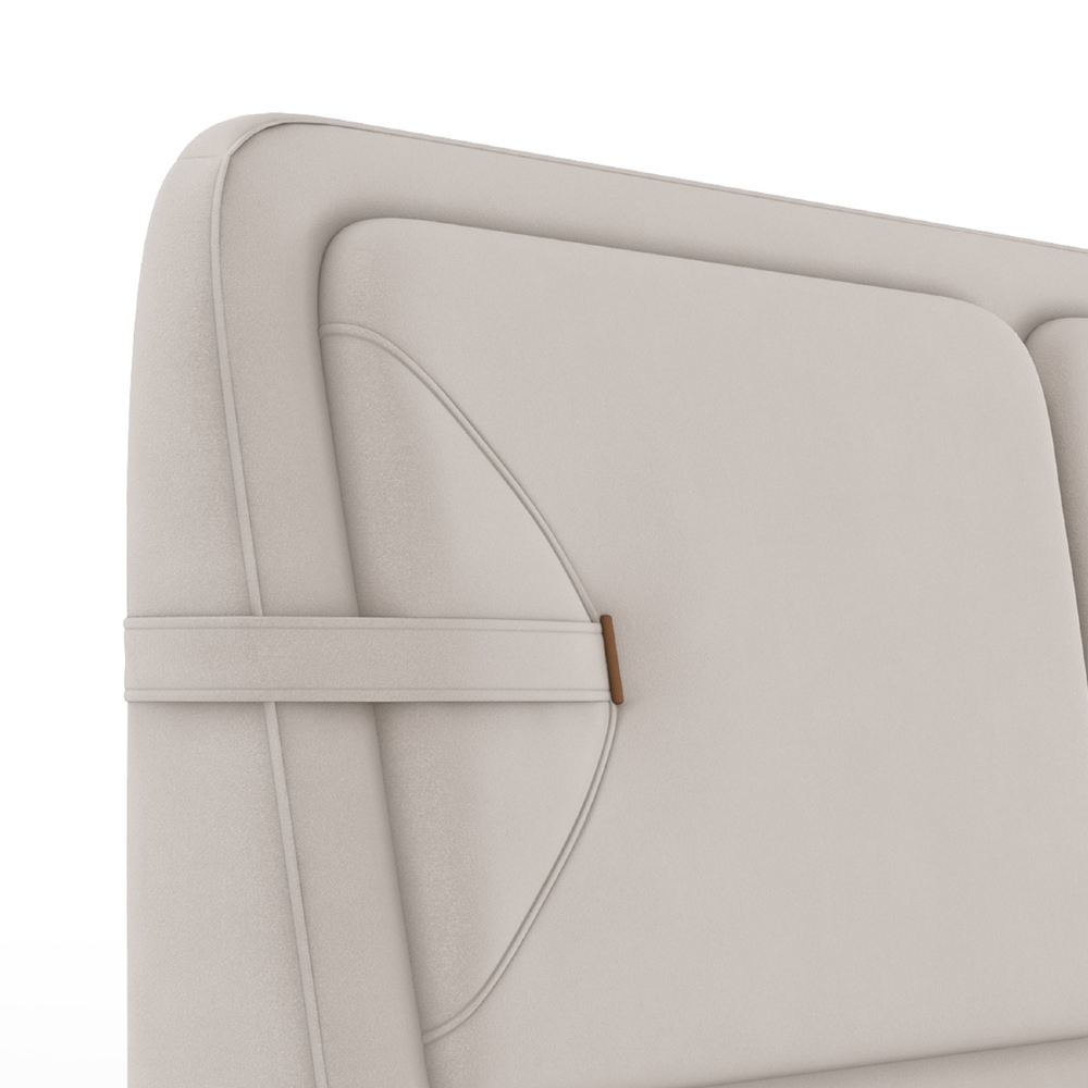 Cabeceira Cama King 195cm Nalu Veludo Bege Z37 - Mpozenato