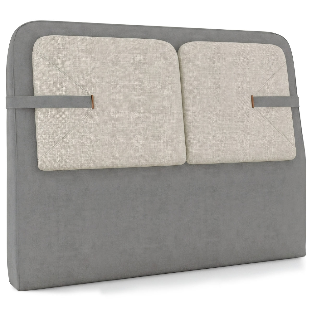 Cabeceira Cama Casal 140cm Nalu Facto Cinza/Linho Off  Z37 - Mpozenato