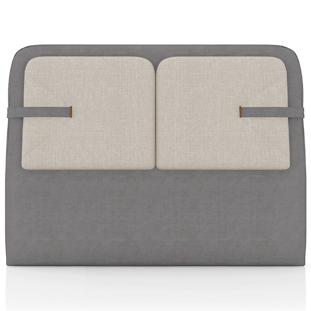 Cabeceira Cama Casal 140cm Nalu Facto Cinza/Linho Off  Z37 - Mpozenato