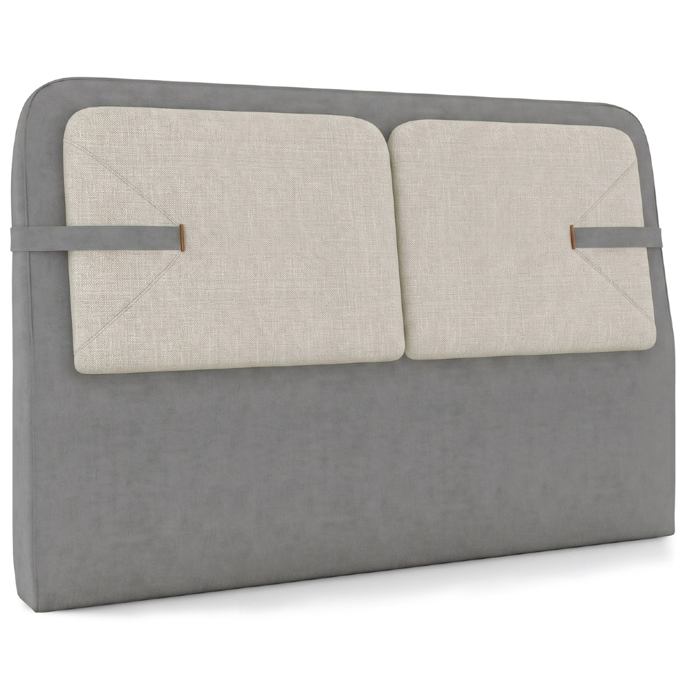 Cabeceira Cama Queen 160cm Nalu Facto Cinza/Linho Off  Z37 - Mpozenato