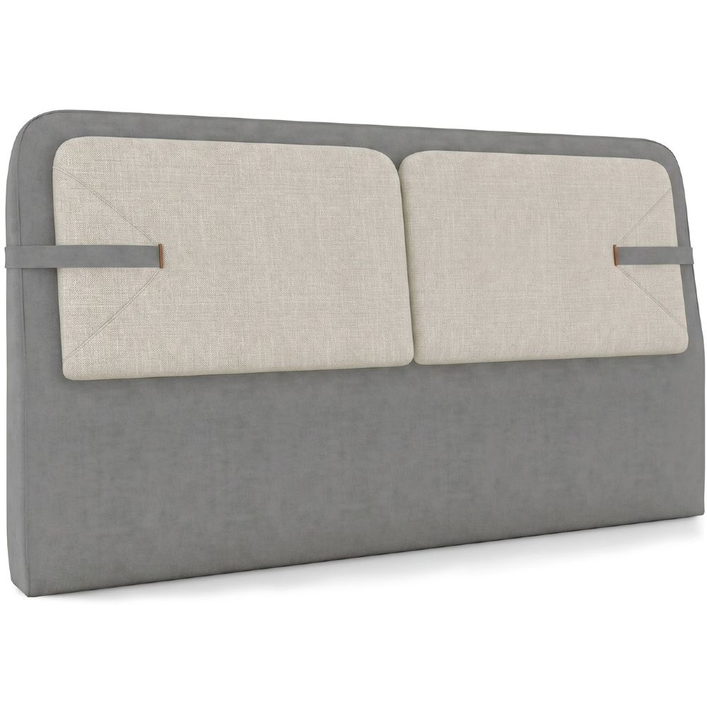 Cabeceira Cama King 195cm Nalu Facto Cinza/Linho Off  Z37 - Mpozenato