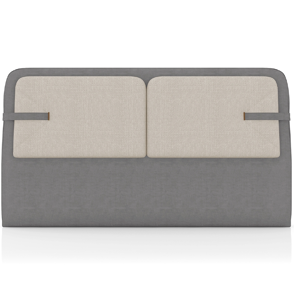 Cabeceira Cama King 195cm Nalu Facto Cinza/Linho Off  Z37 - Mpozenato