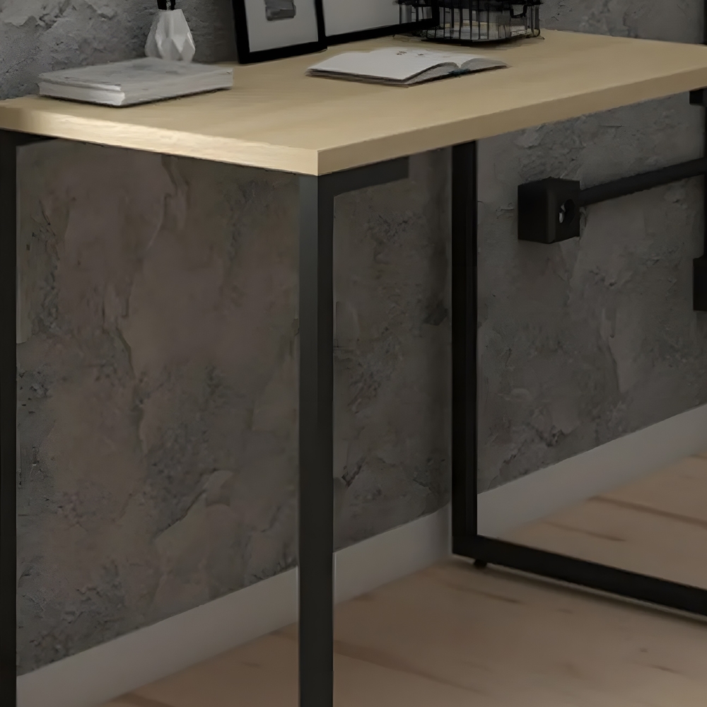 Mesa Escritório Estilo Industrial Porto 90cm Nature - Fit Mobel