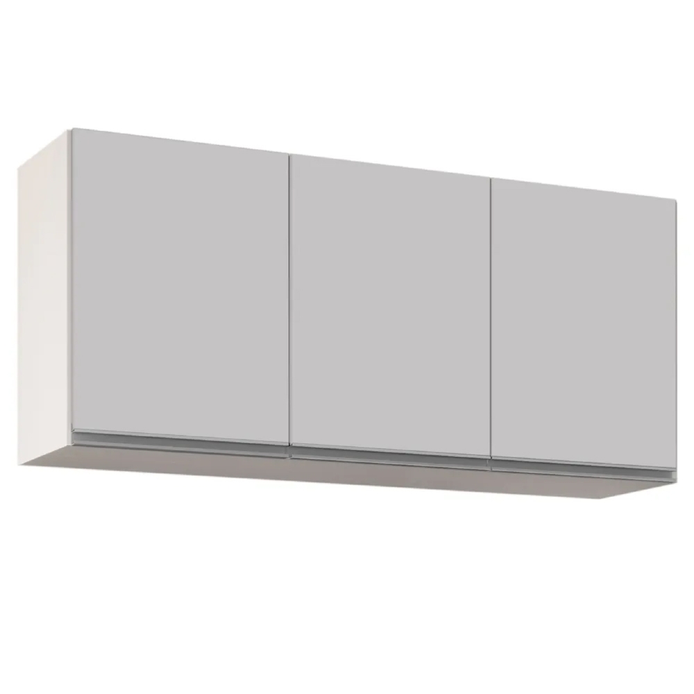 Armário de Cozinha Aéreo 120cm 3 Portas Virgínia Branco - Lumil 