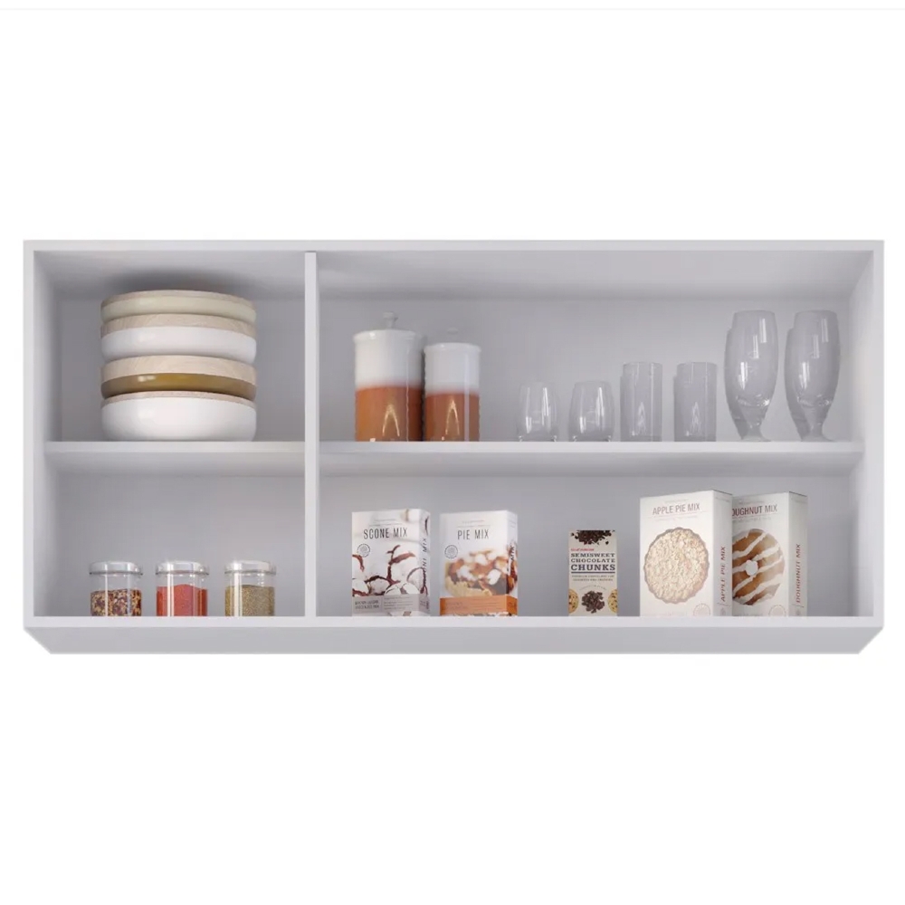 Armário de Cozinha Aéreo 120cm 3 Portas Virgínia Branco - Lumil 