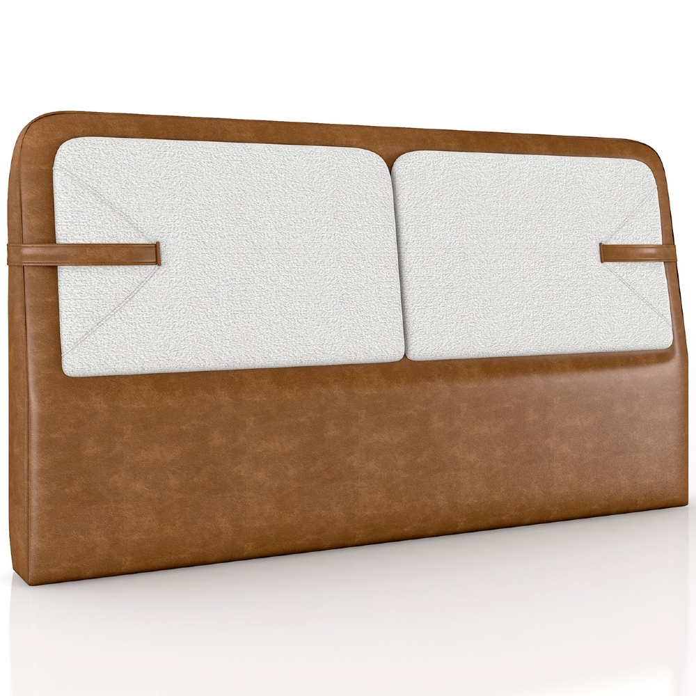 Cabeceira Cama King 195cm Nalu Sintético Caramelo/Creme Z37 - Mpozenato