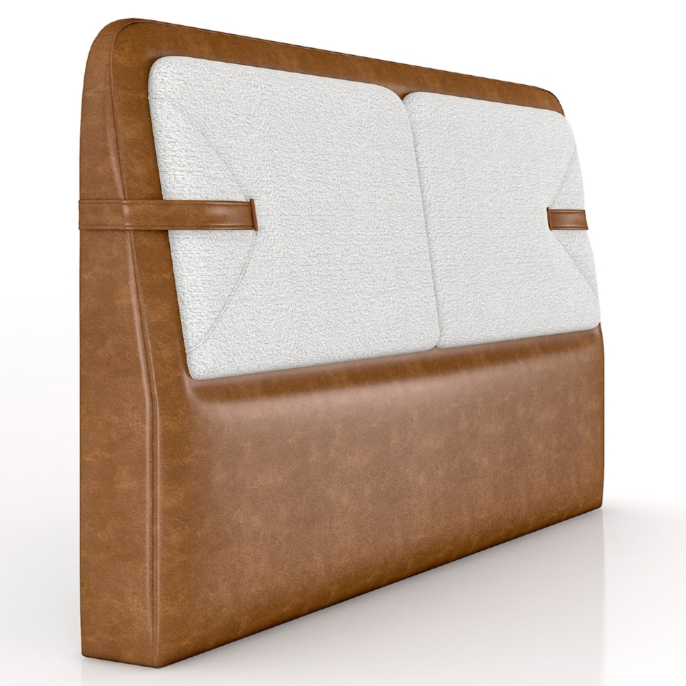 Cabeceira Cama Queen 160cm Nalu Sintético Caramelo/Creme Z37 - Mpozenato