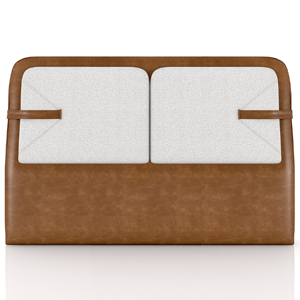 Cabeceira Cama Queen 160cm Nalu Sintético Caramelo/Creme Z37 - Mpozenato